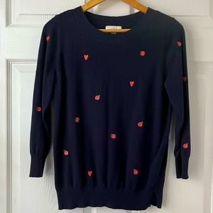 ❤️LOFT Navy Sweater 3/4 sleeve Size: Medium